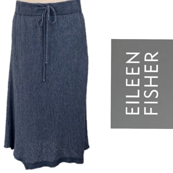 Eileen Fisher Dresses & Skirts - Eileen Fisher Asymmetrical Gray Lined Linen Skirt